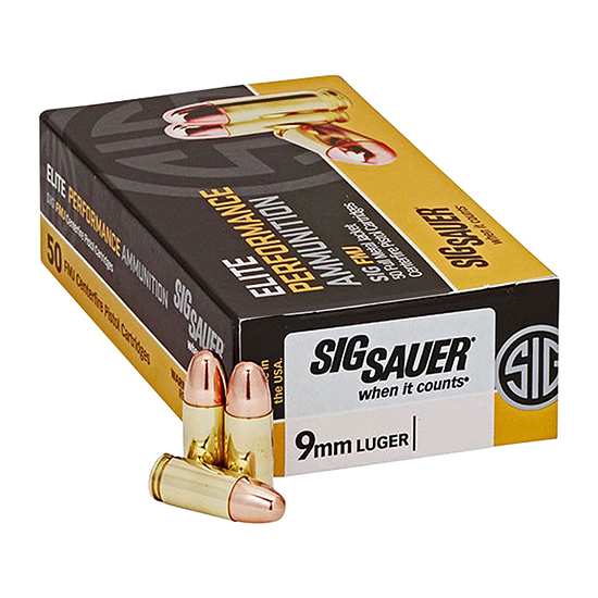 SIG AMMO 9MM 124GR ELITE BALL FMJ 50/20 - Ammunition